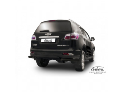 Защита заднего бампера "уголки" Arbori d76 черные CHEVROLET TRAILBLAZER 2012- от ARBORI Защита заднего бампера "уголки" Arbori d76 черные CHEVROLET TRAILBLAZER 2012-