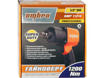 Пневматический ударный гайковерт SUPER DUTY 1/2"DR 7000 об/мин., 1200 Нм, Ombra OMP11212 от OMBRA Пневматический ударный гайковерт SUPER DUTY 1/2"DR 7000 об/мин., 1200 Нм, Ombra OMP11212