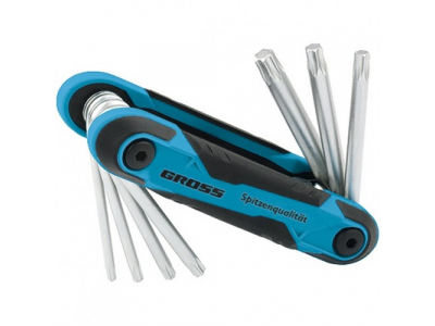 Набор ключей имбусовых Tamper-Torx, TT10-TT40,CrV, складные, 7 шт.//Gross от GROSS Набор ключей имбусовых Tamper-Torx, TT10-TT40,CrV, складные, 7 шт.//Gross